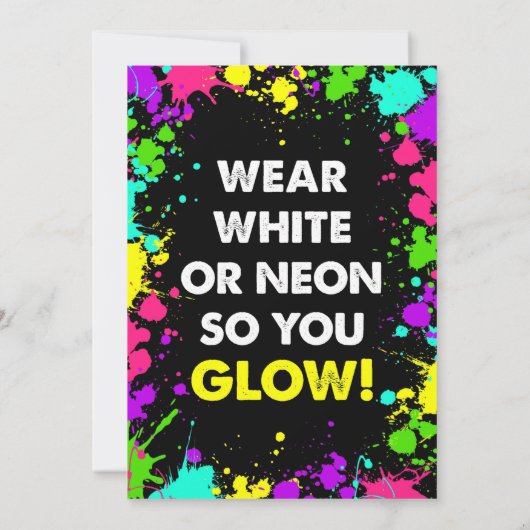 Uitnodiging van de Partij van de Glow | Uitnodigin (Achterkant)