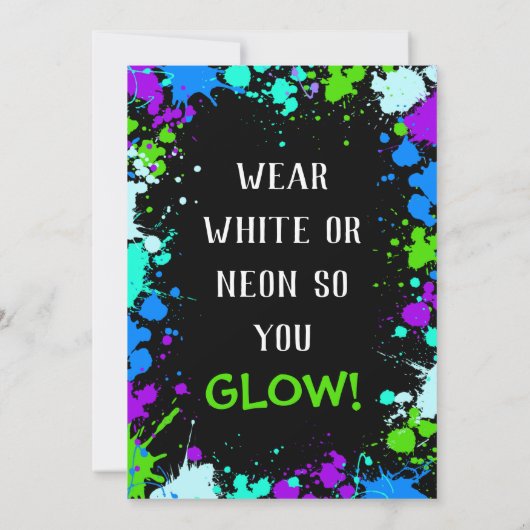 Uitnodiging van de Partij van de Glow | Uitnodigin (Achterkant)