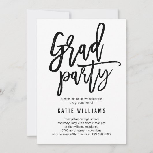 Uitnodiging van de Partij van de Graduatie van de  (Voorkant)