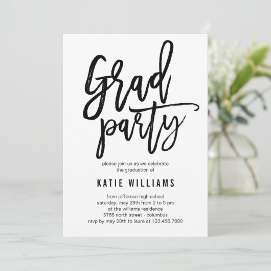 Uitnodiging van de Partij van de Graduatie van de  (Staand voorkant)