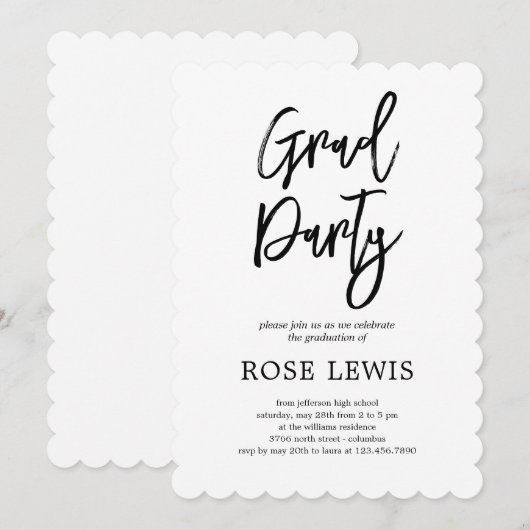 Uitnodiging van de Partij van de Graduatie van het (Voorkant / Achterkant)