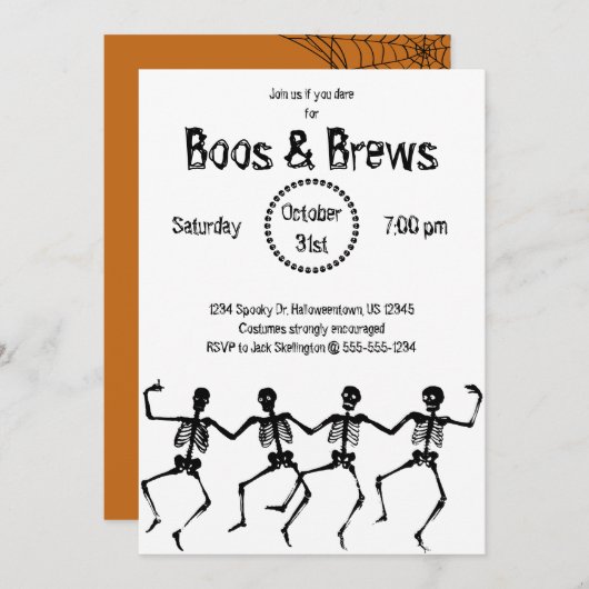 Uitnodiging van de Partij van de Halloween - Bos e (Voorkant / Achterkant)