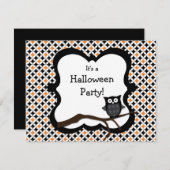 Uitnodiging van de Partij van de Halloween - Owl (Voorkant / Achterkant)