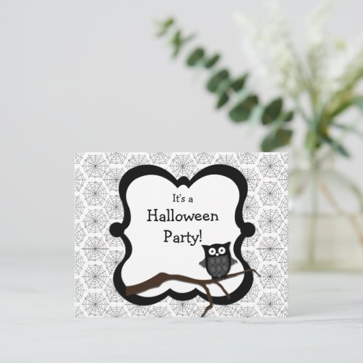 Uitnodiging van de Partij van de Halloween - Owl (Staand voorkant)