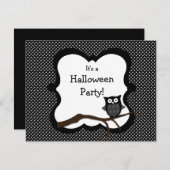 Uitnodiging van de Partij van de Halloween - Owl (Voorkant / Achterkant)