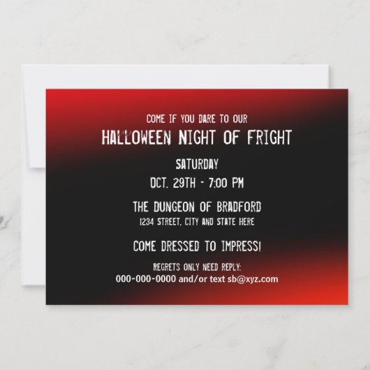 Uitnodiging van de Partij van de Halloween - Volle (Achterkant)