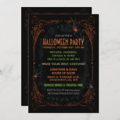 Uitnodiging van de Partij van de Halloween - Zwart (Voorkant / Achterkant)