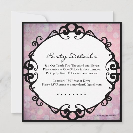 Uitnodiging van de partij van de Hemelse en de Mod (Achterkant)