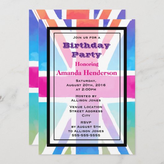 Uitnodiging van de Partij van de Jack Flag Birthda (Voorkant / Achterkant)