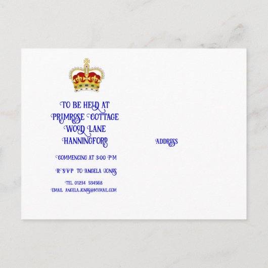 Uitnodiging van de Partij van de Keronatiecel (Achterkant)