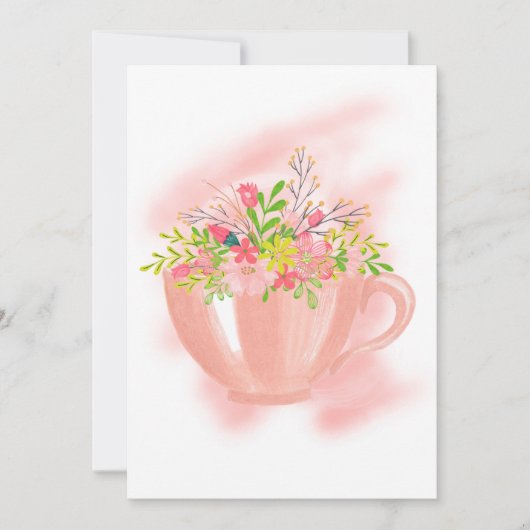 Uitnodiging van de partij van de lente Tea Birthda (Voorkant)