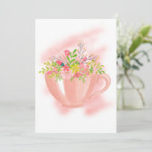 Uitnodiging van de partij van de lente Tea Birthda (Staand voorkant)