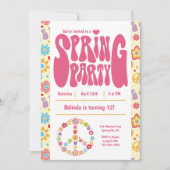 Uitnodiging van de partij van de lente van Birthda (Voorkant)