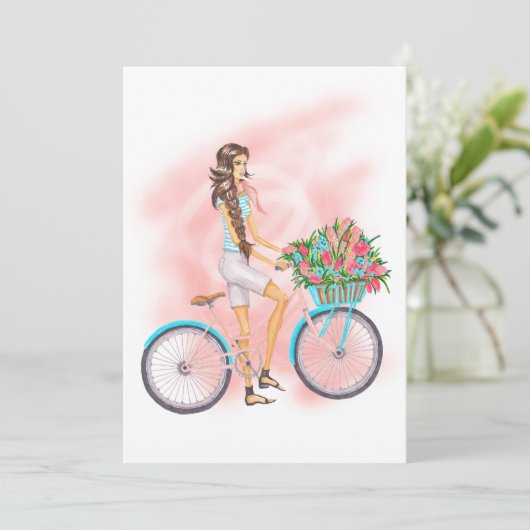 Uitnodiging van de partij van de lente van Birthda (Staand voorkant)