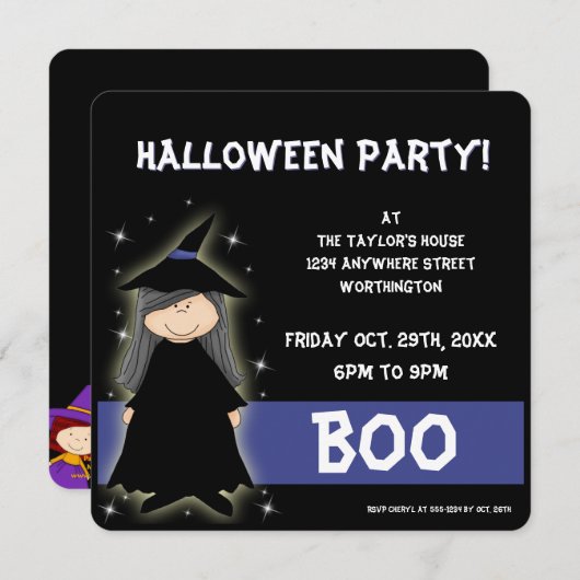 Uitnodiging van de Partij van de Partij van de Kle (Voorkant / Achterkant)