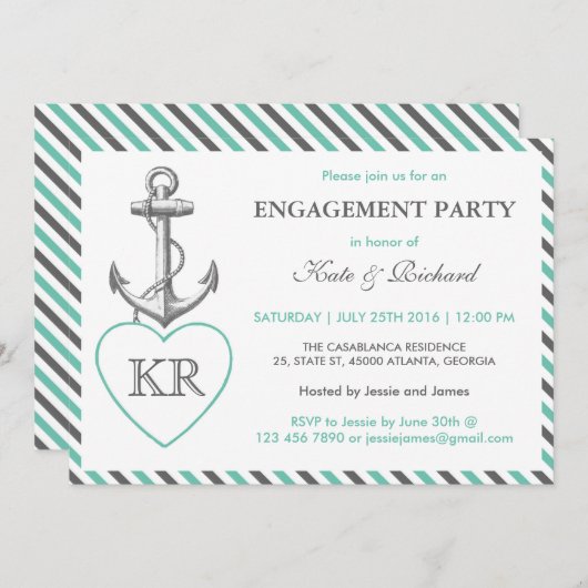 Uitnodiging van de partij van de Partij van de Ove (Voorkant / Achterkant)