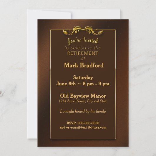 Uitnodiging van de Partij van de Pensionering - Fo (Achterkant)