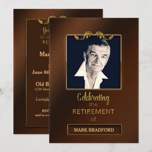 Uitnodiging van de Partij van de Pensionering - Fo (Voorkant / Achterkant)