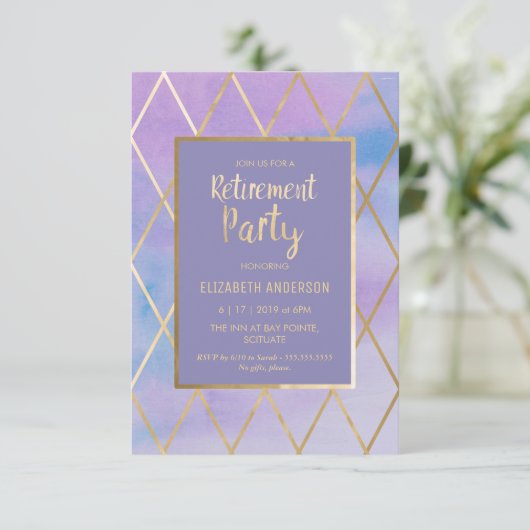 Uitnodiging van de Partij van de Pensionering - Pa (Staand voorkant)