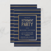 Uitnodiging van de Partij van de Pensionering - Pa (Voorkant / Achterkant)