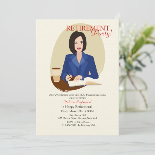 Uitnodiging van de Partij van de Pensionering van (Staand voorkant)