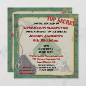 Uitnodiging van de Partij van de Slapepover Rustic (Voorkant / Achterkant)