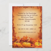 Uitnodiging van de partij van de Thanksgiving. Vlo (Achterkant)