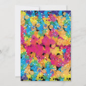 Uitnodiging van de partij van de verf, Art Birthda (Achterkant)