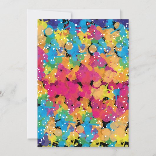 Uitnodiging van de partij van de verf, Art Birthda (Achterkant)