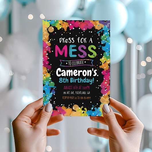 Uitnodiging van de partij van de verf, Art Birthda