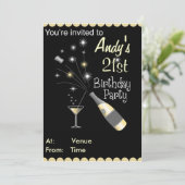 Uitnodiging van de Partij van de verjaardag - om h (Staand voorkant)