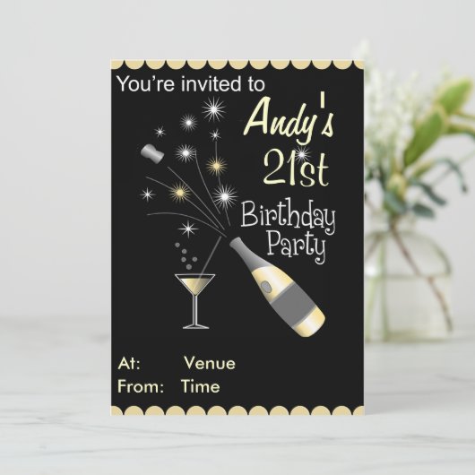 Uitnodiging van de Partij van de verjaardag - om h (Staand voorkant)