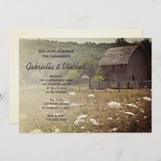 Uitnodiging van de partij van de WeatherBarn-parti (Voorkant / Achterkant)