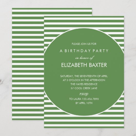 Uitnodiging van de partij van Fabulous Stripes Gen (Voorkant / Achterkant)