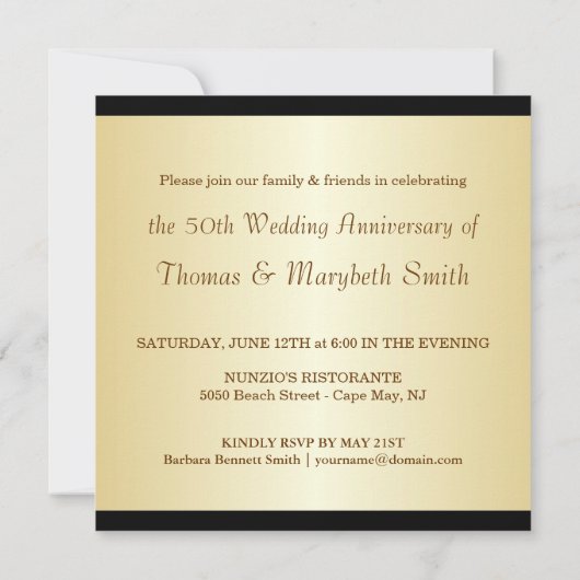 Uitnodiging van de Partij van het 50e Jubileum - F (Achterkant)