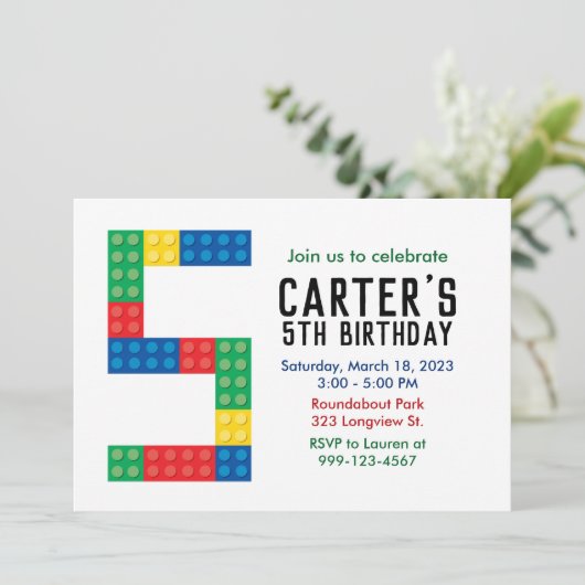 Uitnodiging van de Partij van het Blok van de Bouw (Staand voorkant)