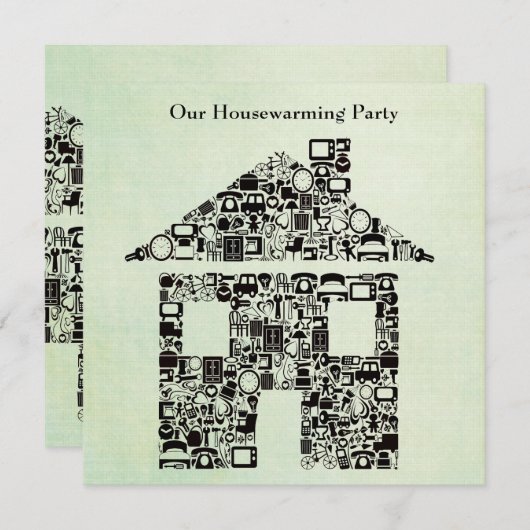 Uitnodiging van de Partij van het Inwijdingsfeest (Voorkant / Achterkant)