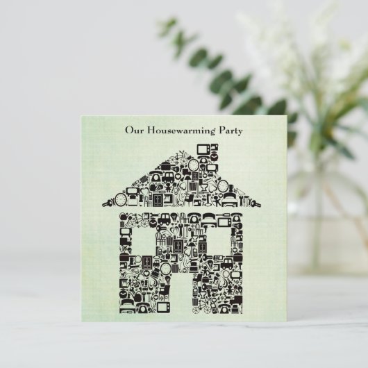 Uitnodiging van de Partij van het Inwijdingsfeest (Staand voorkant)