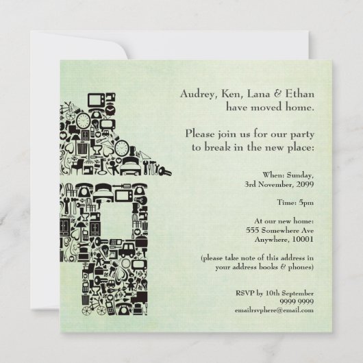 Uitnodiging van de Partij van het Inwijdingsfeest (Achterkant)