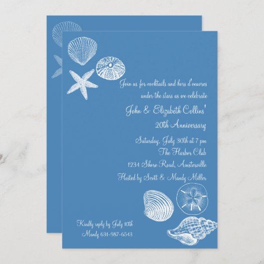 Uitnodiging van de partij van het Jubileum van het (Voorkant / Achterkant)