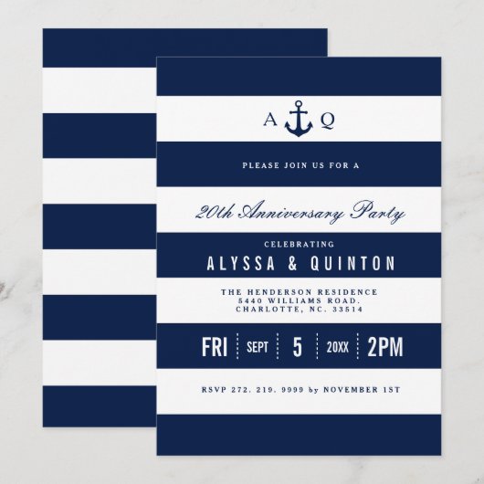 Uitnodiging van de partij van het Jubileum van het (Voorkant / Achterkant)