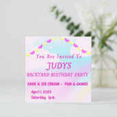 Uitnodiging van de partij van het pastel Colors Ba (Staand voorkant)