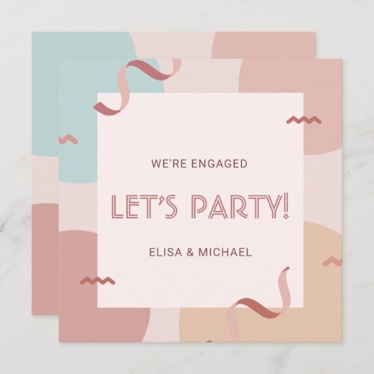 Uitnodiging van de Partij van het Roos van de Part (Voorkant / Achterkant)