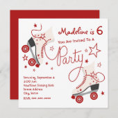 Uitnodiging van de Partij van het Schaats Roller - (Voorkant / Achterkant)