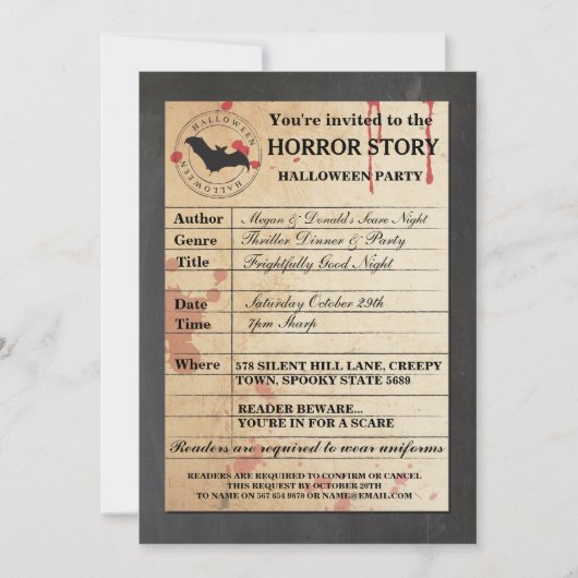 Uitnodiging van de Partij van het Verhaal van de K (Voorkant)