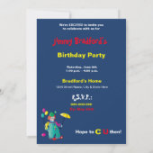 Uitnodiging van de partij van kind om vlinderballo (Achterkant)