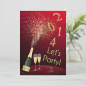 Uitnodiging van de partij van New Year's Eve Firew (Staand voorkant)