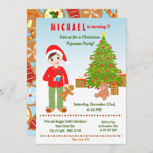 uitnodiging van de partij van Pajamas en Cookies B