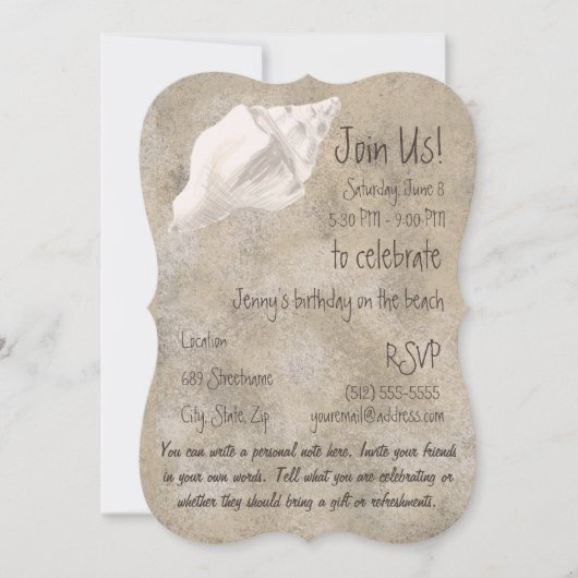 Uitnodiging van de Partij van Shell van Conch (Voorkant)