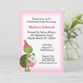 Uitnodiging van de partij van Turtle Birthday (Staand voorkant)
